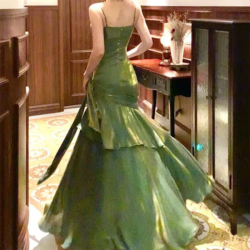 2025 trend Manor Dream Mermaid Princess Evening Dress Light Luxury Niche High end Lace Dress High end Dress New Designer Dress