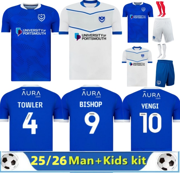 25 26 Portsmouth Soccer Jerseys 2025 2026 Portsmouth home away 3rd Football SEGECIC SAYDEE BISHOP YENGI SILVERA DOZZELL SILVERA mens kids uniforms football shirt
