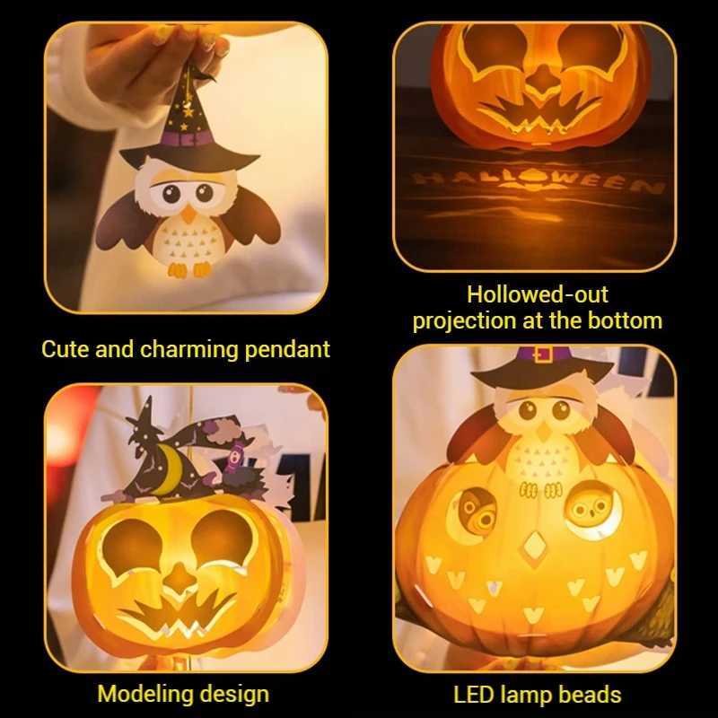 Halloween Pumpkin Lantern Halloween Decoration Lantern DIY Material Package Festival Lantern Decoration Ghost Lantern Accessories XJ250804