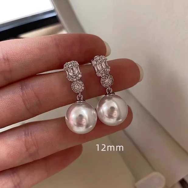 925 Sterling Silver Zircon Pearl Geometric Stud/Clip Earrings for Women Classic Fine Jewelry Minimalist Accessories Y250804