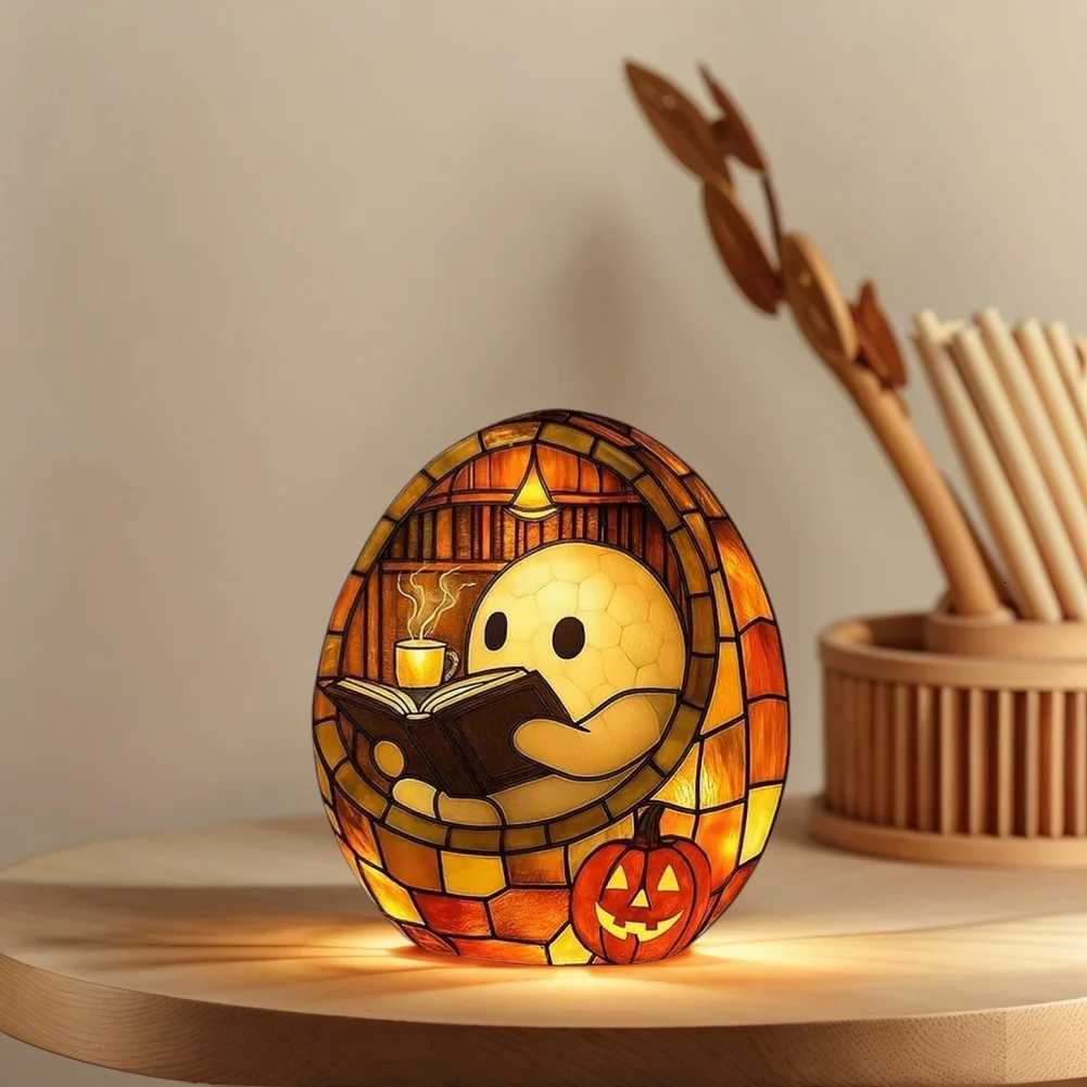 Ghost Reading Book Lamp Halloween Retro Bookish Aesthetic Lamp Halloween Readers Bookish Aesthetic Light Halloween Decor XJ250804