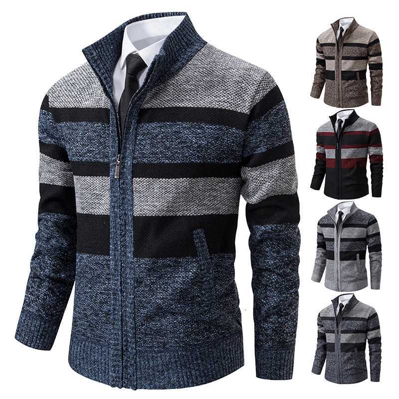 2023 Spring Autumn New Korean Trend Stand Collar Casual Sweater Cardigan Mens Clothing Winter Sweatercoat Hombre Jumpers XJ250805