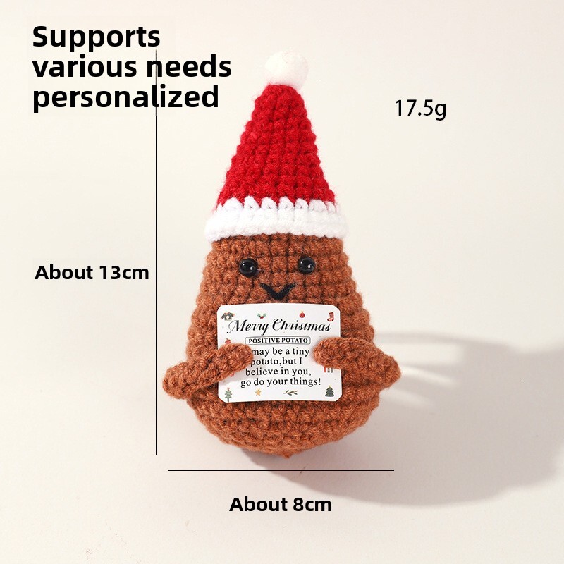 2025 New Hot-Selling Positive Cucumber Decoration Santa Series Crochet Doll