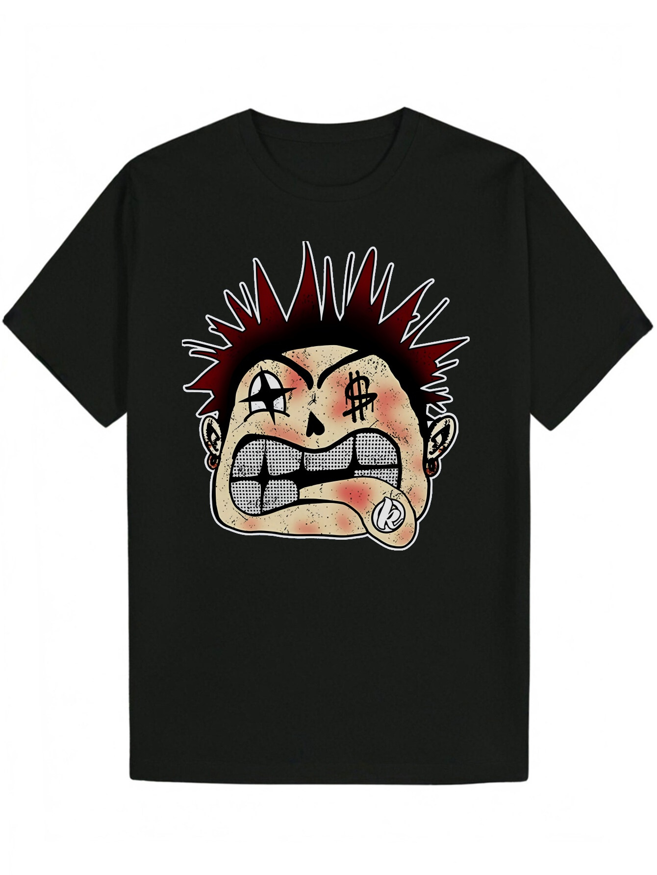 Men's Summer Neck T-Shirt with Angry Style - Black Polyester, Crew Neck, Regular Fit, Casual Wear Anime Pattern Shirt | Stretchable fabric 8bb73