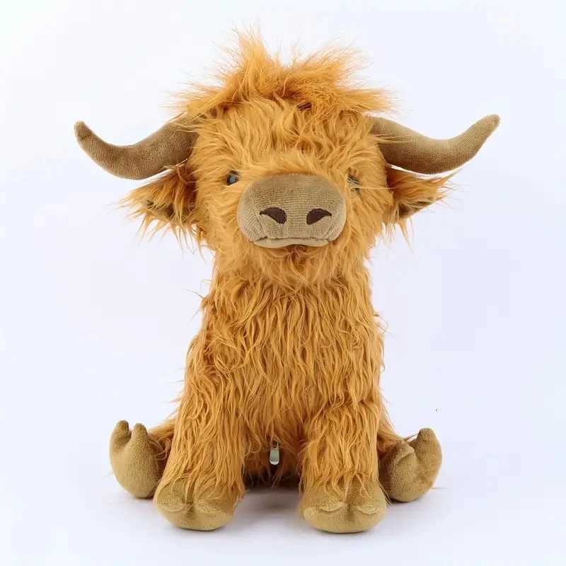 11.8in Mmy with 2 Baby Highland Cow ffed s Inside Zipper Tummy for Kid Christmas Halloween Y250805 Y260128