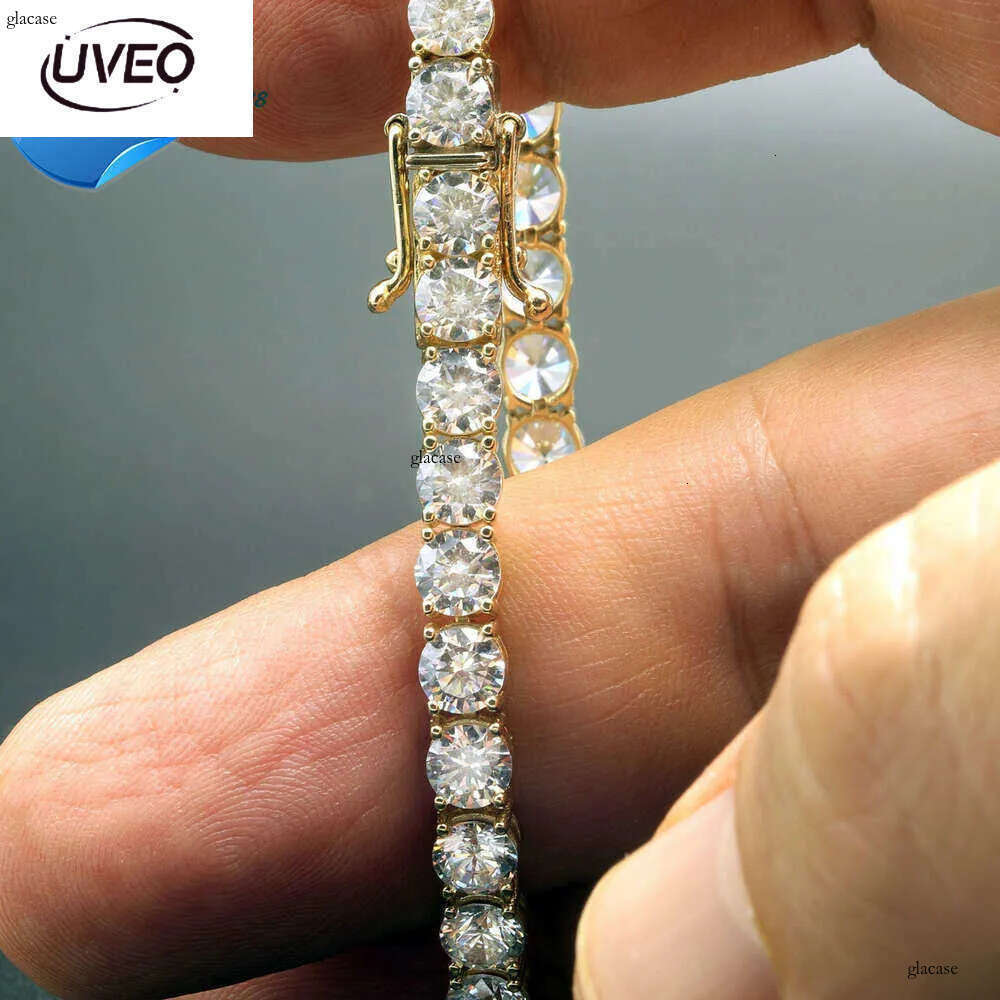 Hot sale Real 10K 14K solid gold lab grown dia tennis chain 3mm 4mm 5mm necklace bracelet men and women fine jewelry