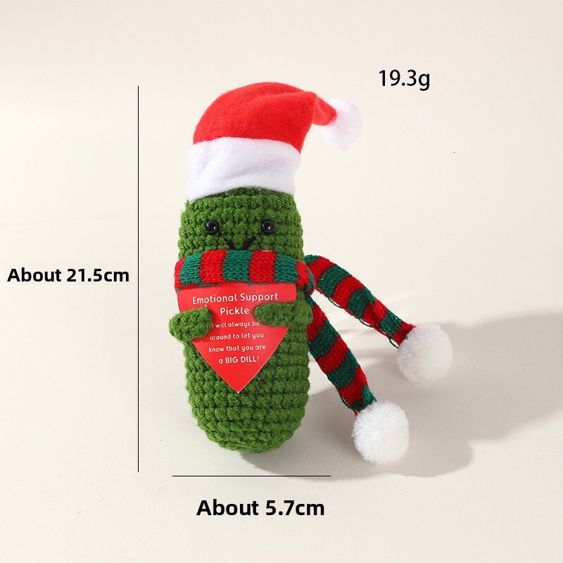 2025 New Hot-Selling Positive Cucumber Decoration Santa Series Crochet Doll