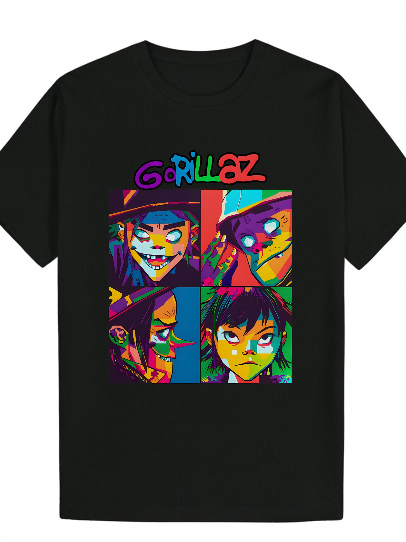 Men's Graphic T-Shirt with Bright Cartoon Character Print - Lightweight Polyester Crew Neck Summer T-Shirt, Machine Washable, Suitable for Casual