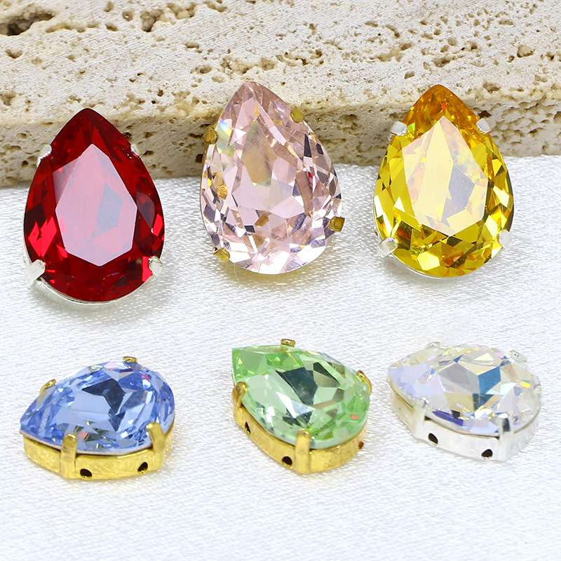 Teardrop-shaped rhinestone hand-sewn claw rhinestone DIY jewellery clothing accessories claw rhinestone