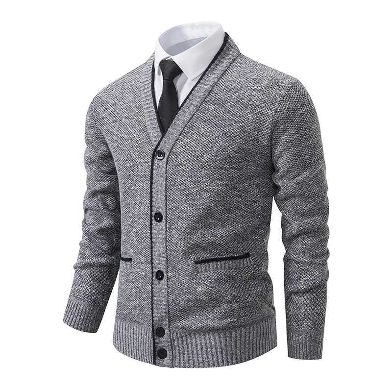 Mens knitted cardigan casual V-neck autumn and winter new sweater coat XJ250805