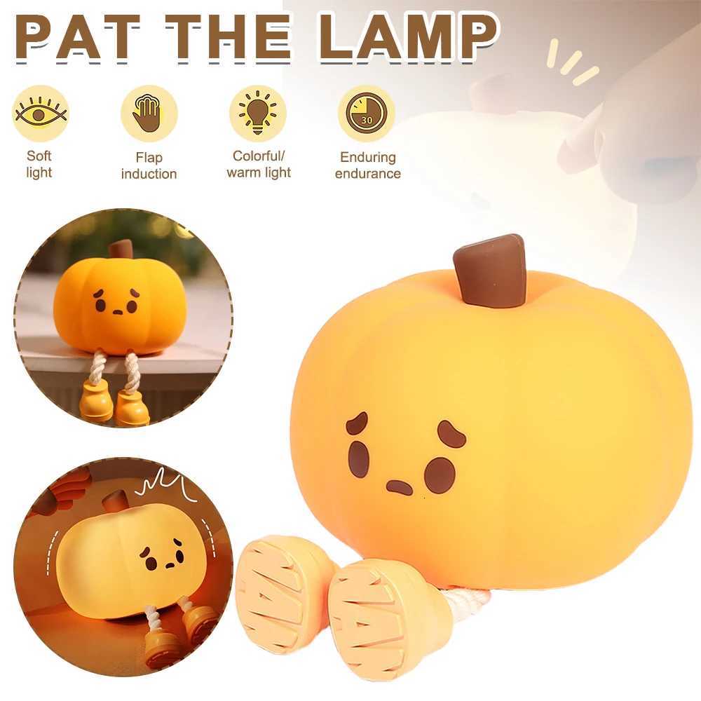 Night Light Cute Lamp Pumpkin Touch Sensor Lamp Christmas Night Lamp Silicone LED Rechargeable Lamp XJ250804