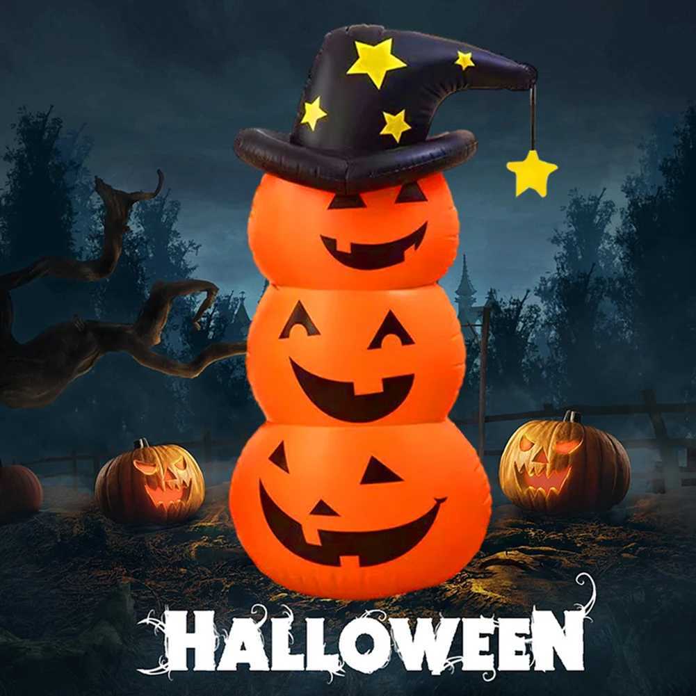 Halloween Standing Inflatable Pumpkin Scary Inflatable Pumpkin Ghost Windproof Festival Theme Indoor Outdoor Garden Decorations XJ250804