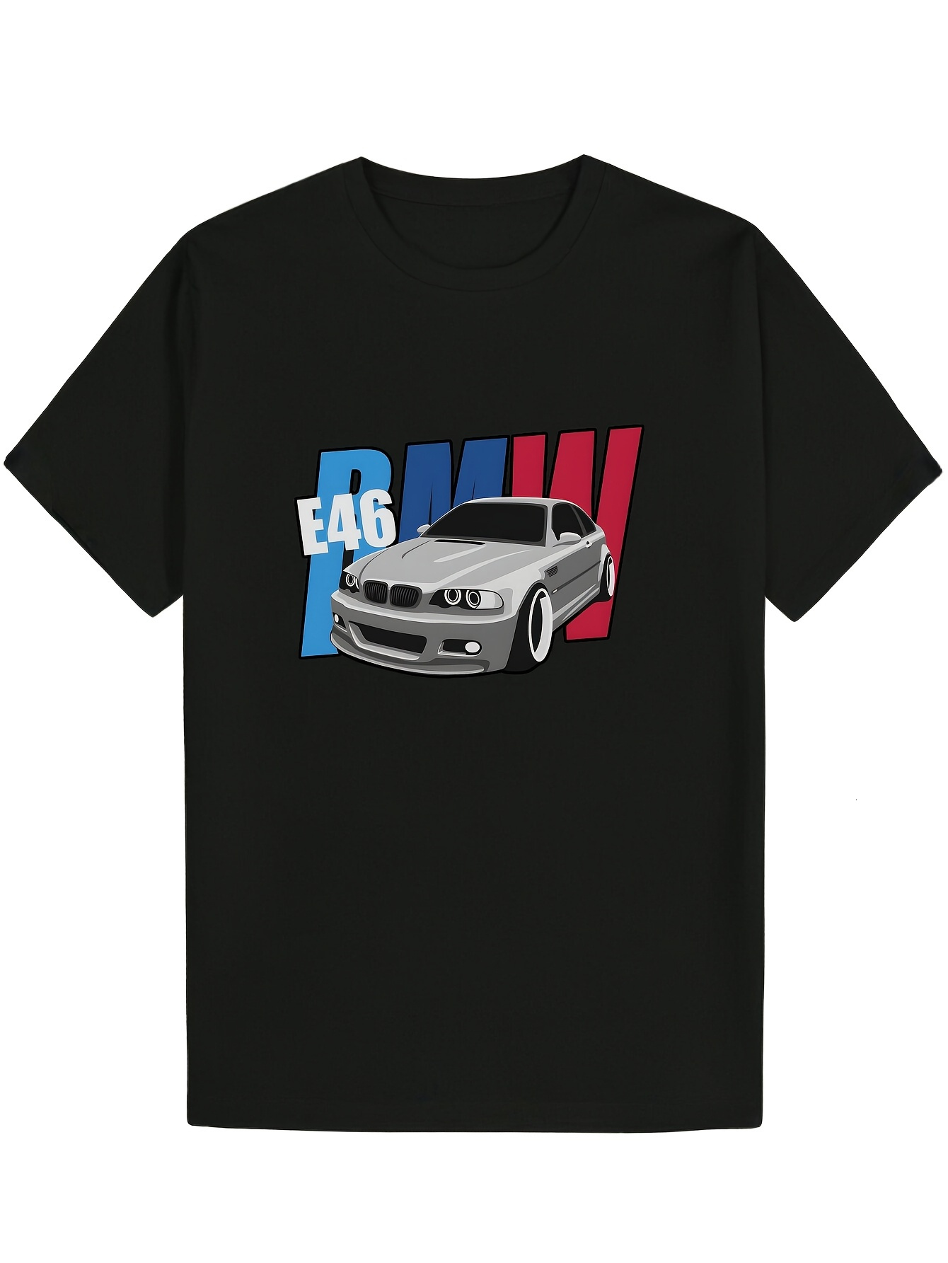 Men's Summer Casual Short Sleeve T-Shirt - 100% Polyester, Bold Letter Pattern Print, Lightweight 180gsm, Regular Fit, Machine Washable, Black 99