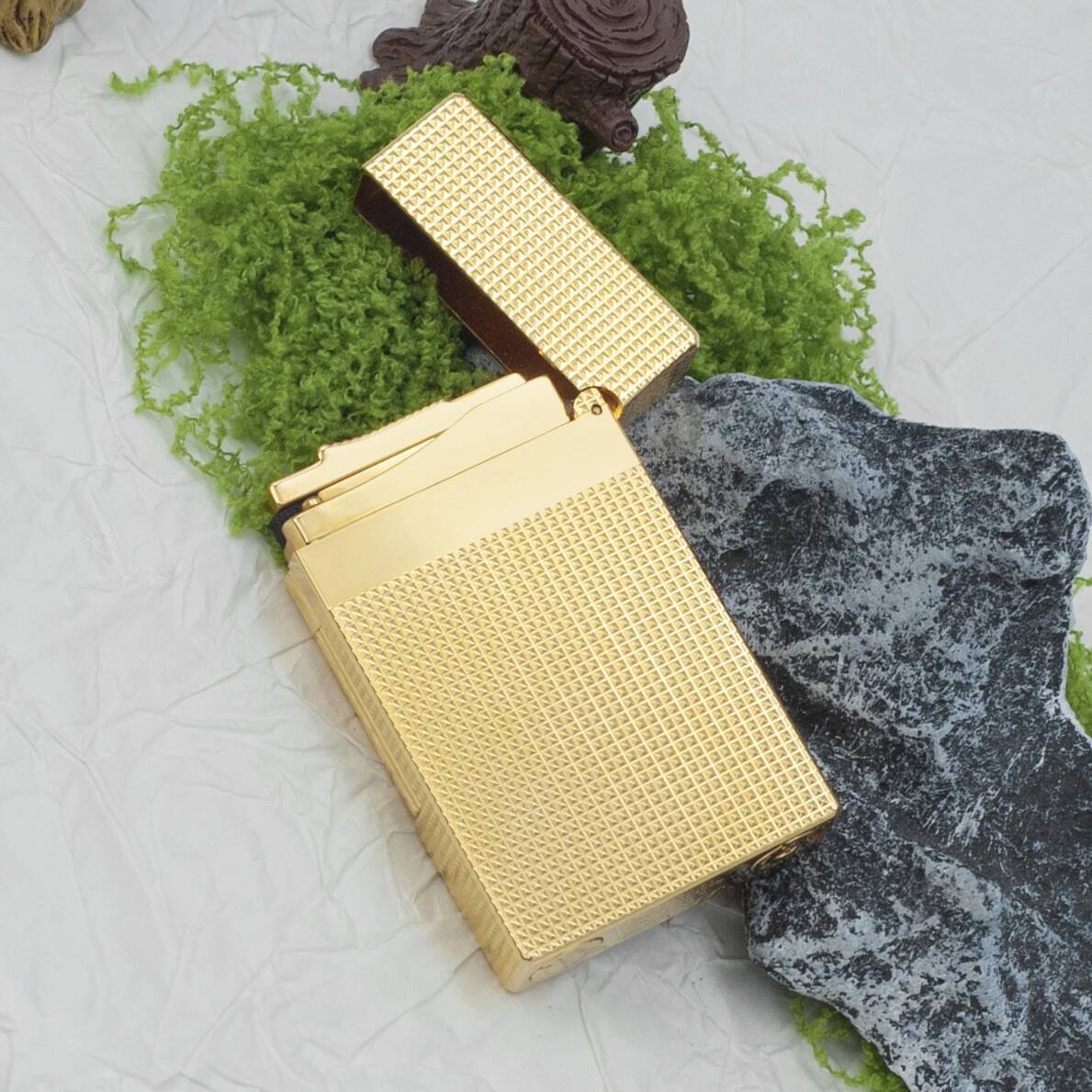 Lighters Clous de Paris Metal PING Engraved Lattice Accessory Cigar Tobacco Smoking Tools for Men Unique Gifts ST.D high-quality