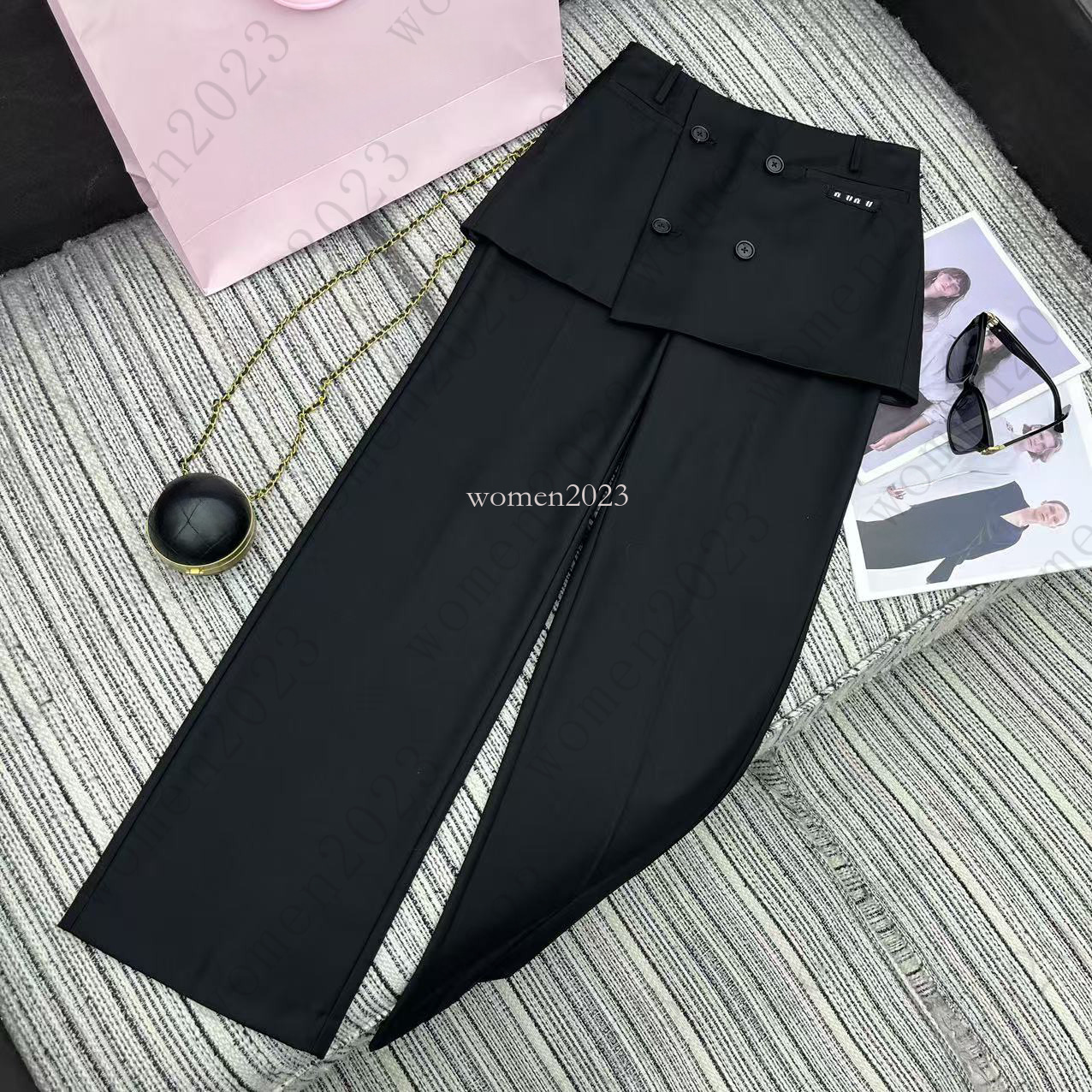 Women Pants Brand pant designer women pants Fashion logo vacation Fake two pieces casual bell-bottoms Daily Outfit skirt pants Aug 05