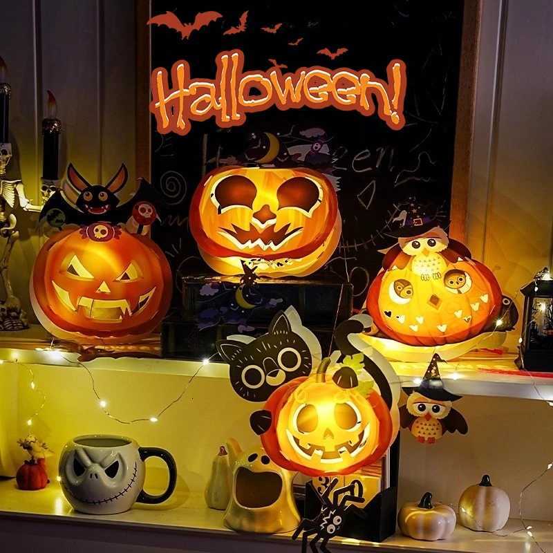 Halloween Pumpkin Lantern Halloween Decoration Lantern DIY Material Package Festival Lantern Decoration Ghost Lantern Accessories XJ250804