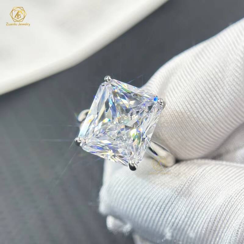 14k White Solid Gold 3 CT Round Brilliant Cut Def Color Moissanite Man Ring Hip Hop Luxury Jewelry