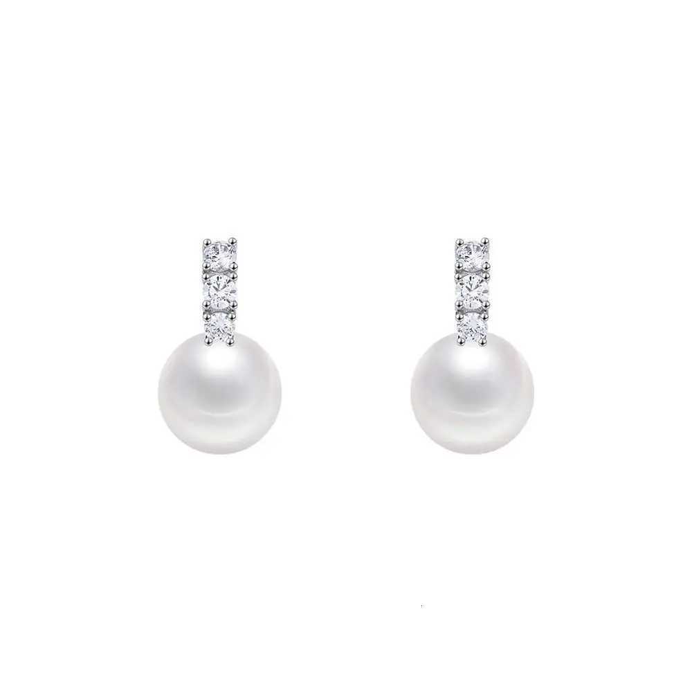 925 Sterling Silver Inlay Zircon Shell Pearl Earrings for Women French Light Luxury Temperament Elegant Jewelry Y250804