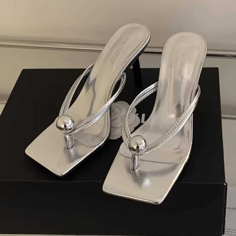 Women High Heels Slippers Designer Heeled Sandals Elegant Shoes Woman Summer 2025 Trend Fashion Flip Flops Casual Slides Mujer W250805