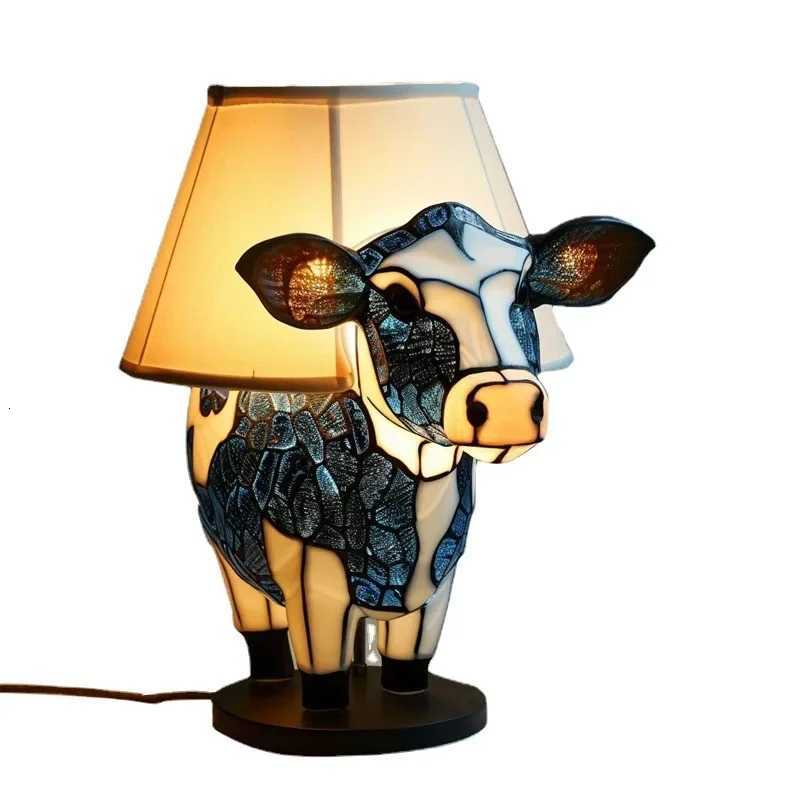 Animal Cow Table Lamp Creative Resin Decorative Lamp Bedroom Ornament XJ250804