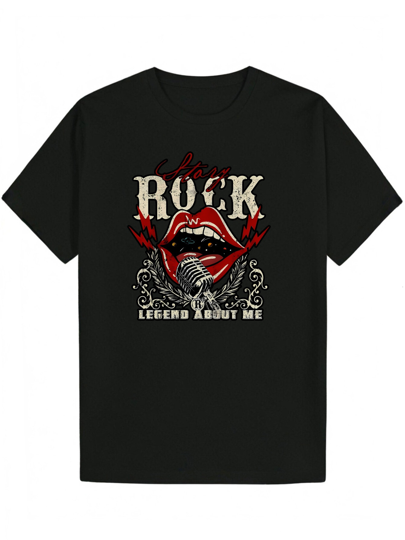 Men's Summer Casual Round Neck Polyester Letter T-Shirt 46e68