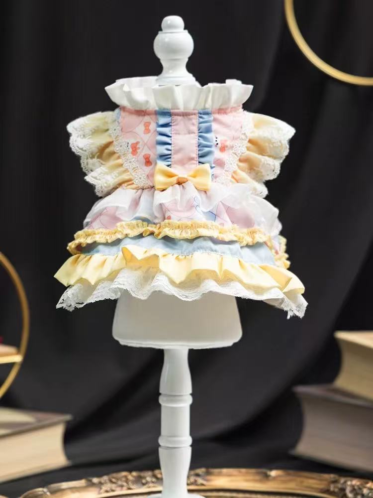 T899 Dog Lolita Skirt Small Dog Schnauzer Cat Dress