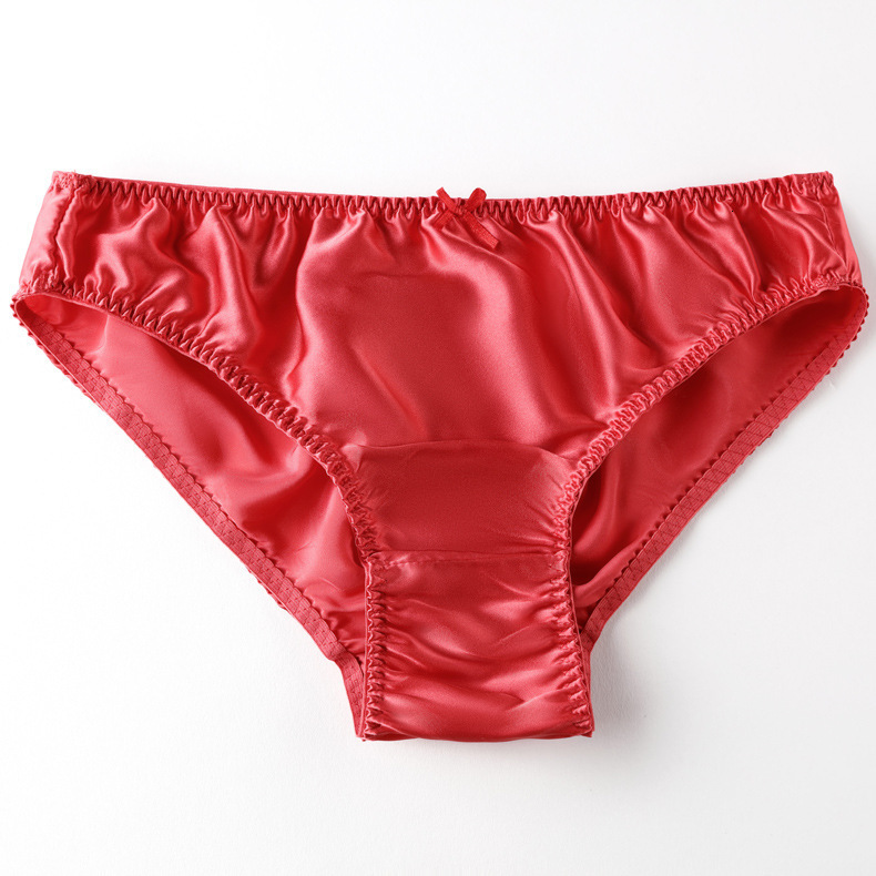 Women's Panties 4 PACK 100% Silk Women's Low Waist Print Underwear Briefs Lingerie Panties MS008 230424