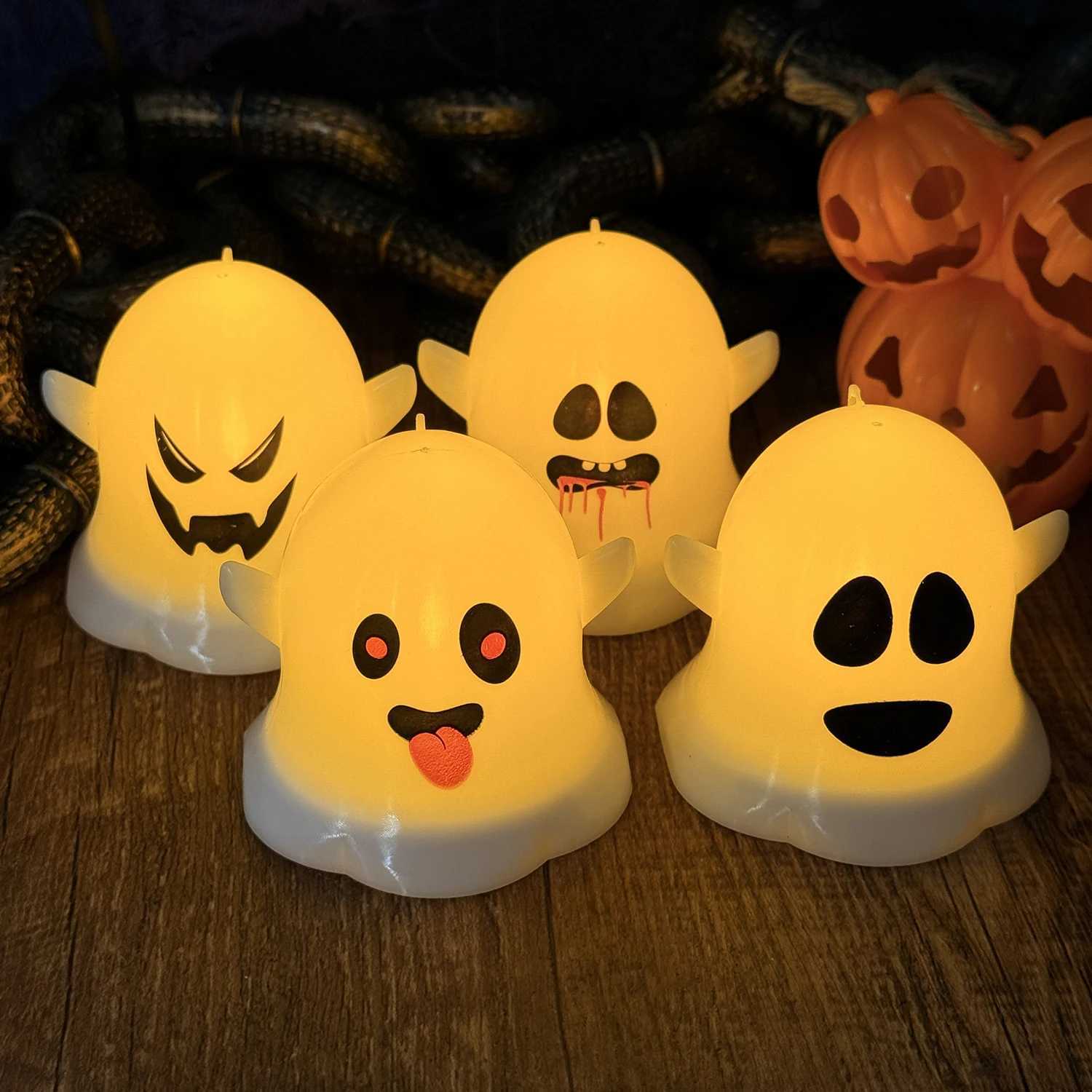 Halloween LED Candle Light Scary Ghost Skull Lamp for Home Bar Decoration Haunted House Halloween Party Atmosphere Horror Props XJ250804