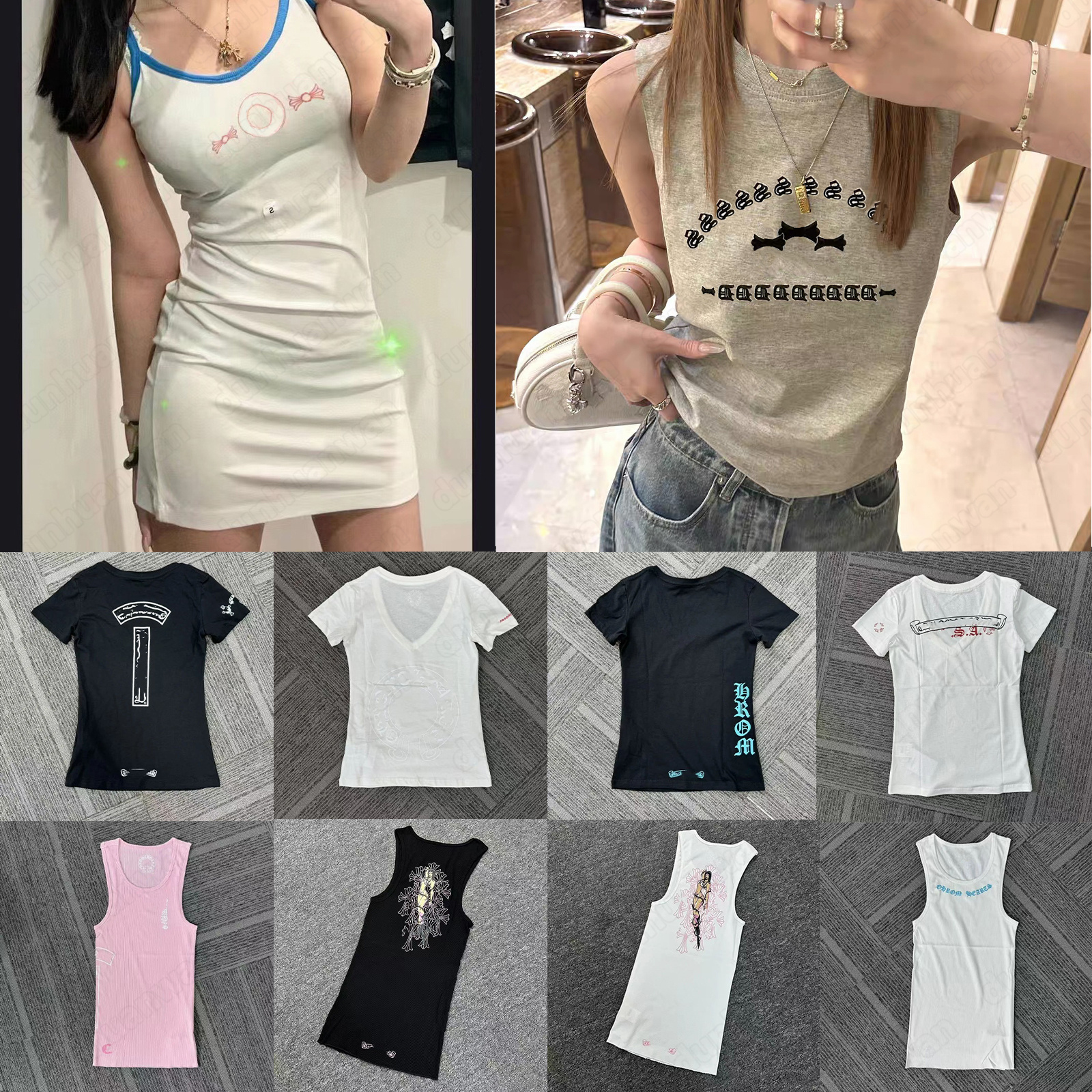 Women's tanks designer Chrome vest women tank top designer luxury vest sleeveless pure cotton fashion knitted camisole tees Womens Sexy Dress Base Shirt