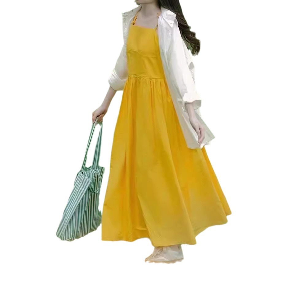 2025 trend Sicilian style spaghetti strap dress for women's summer stunning atmosphere beach vacation travel set photo long dress new designer dr