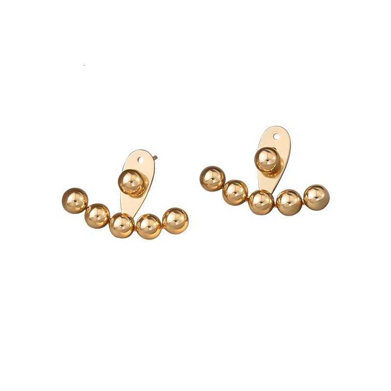Stainless Steel Beaded Stud Earrings Waterproof Jewelry High Quality Gold Color Fashion Earrings Womens Earrings Gifts Y250804