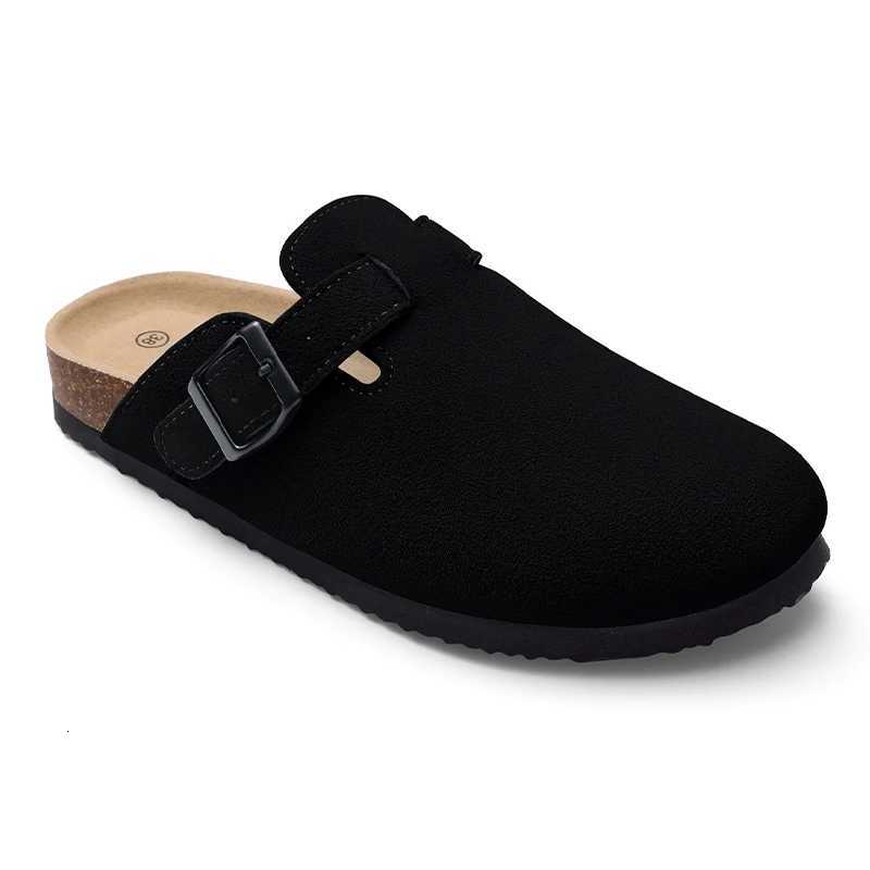 Summer Suede Clogs Slippers Women Clogs Slippers Outdoor Non-Slip Beach Sandals Unisex Cork Clogs Slippers With Adjustable Buckle W250805