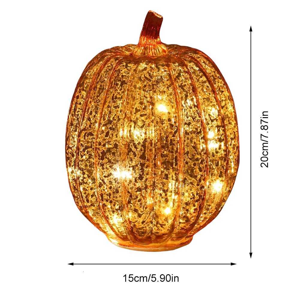 Glass Pumpkin Lamp Battery Operated Decoration Lantern with 3-Position Switching for Halloween DecorationsXJ250804