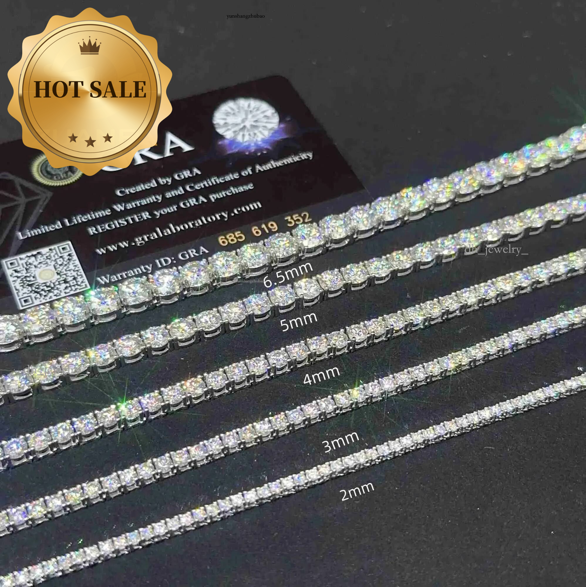 5mm Hip Hop Necklace Sier vvs moissanite tennis chain women mens necklace pass dia tester Chain