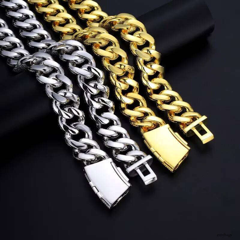 18MM VVS Moissanite Iced Out Dia Gold Color Sterling Sier Men Necklace Hiphop Cuban Link Chain