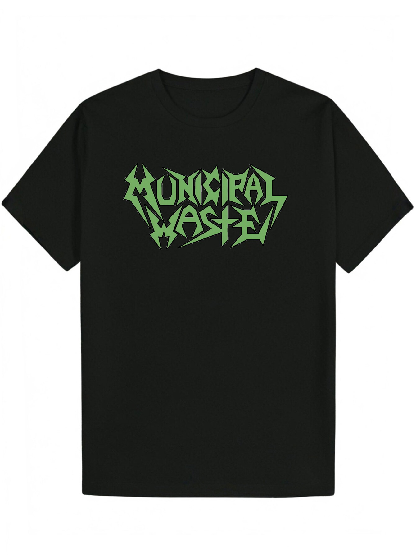 Men's Summer T-Shirt - "City Trash" Green Print, Short Sleeve, Crew Neck, Polyester, Casual Wear Pattern | Lightweight T-shirt 70607