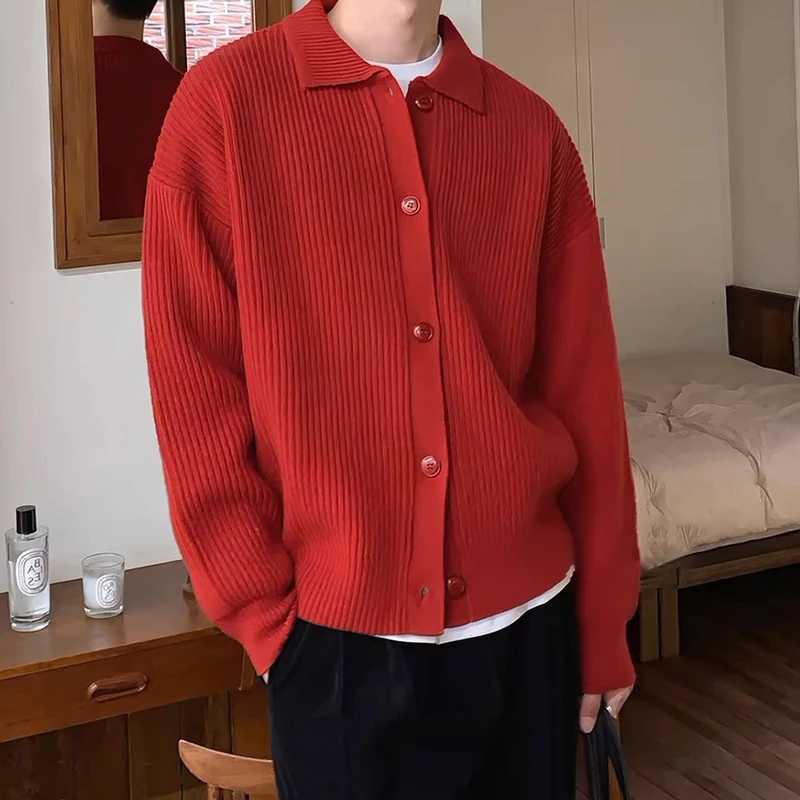 Autumn Mens Luxury Knit Slim Cardigan Sweater Long Sleeve Casual Streetwear Button-down Korean Leisure Popular Knitwear M-3XL XJ250805