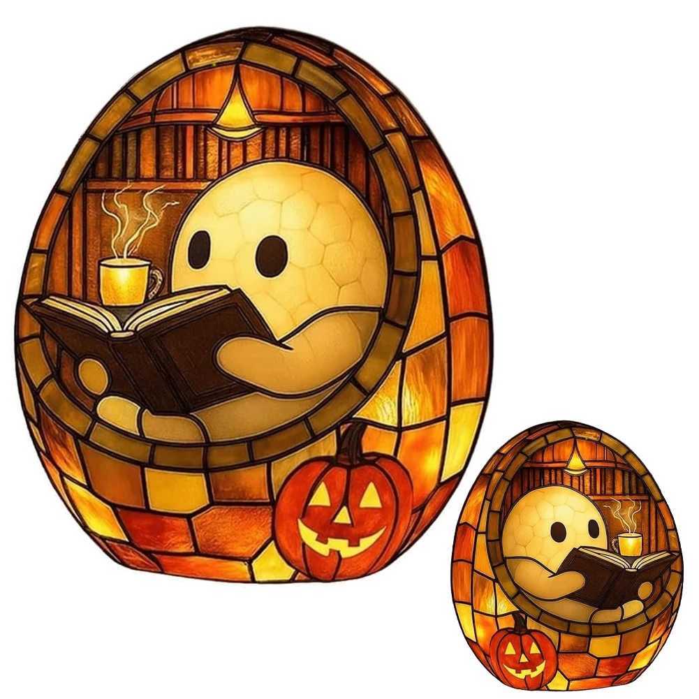 Ghost Reading Book Lamp Halloween Retro Bookish Aesthetic Lamp Halloween Readers Bookish Aesthetic Light Halloween Decor XJ250804