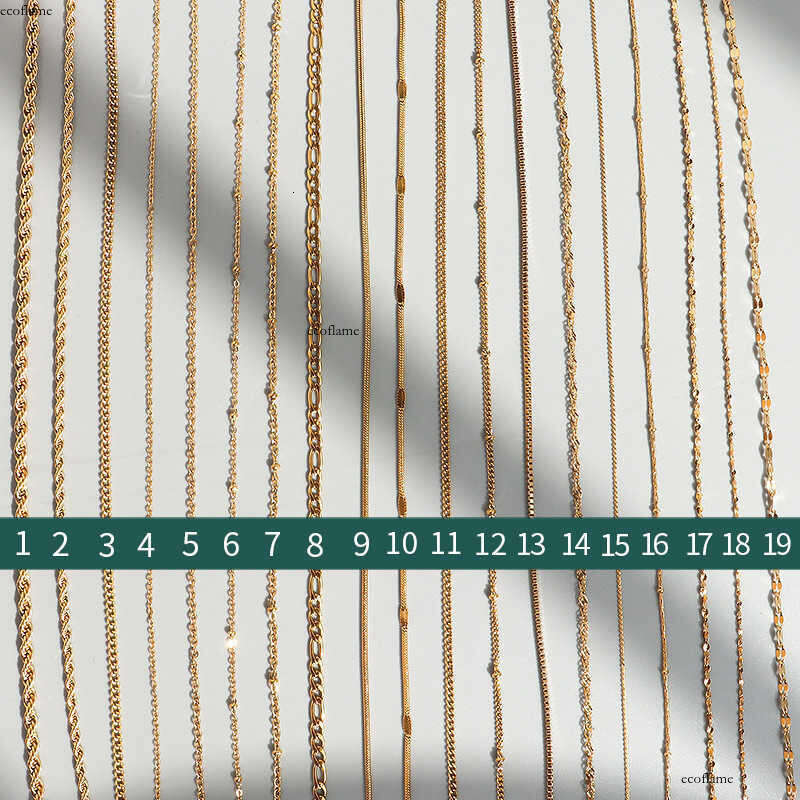 Free shipping Custom Stainless Steel Necklace Chain Gold Plated Link Rope Snake Bead Figaro Box Chain For Jewelry Making