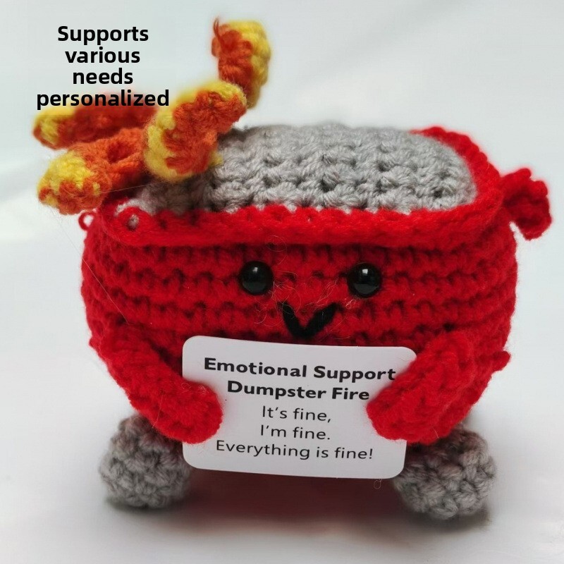 Hot Selling Support Emotional Trash Can Knitted Doll