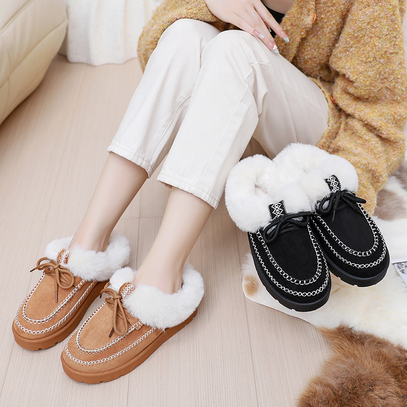 Free Shipping 2025 New Design Plus Size Women's Plush Snow Boots Winter Best Sellers Warm Cozy Round Toe Platform Cotton Shoes