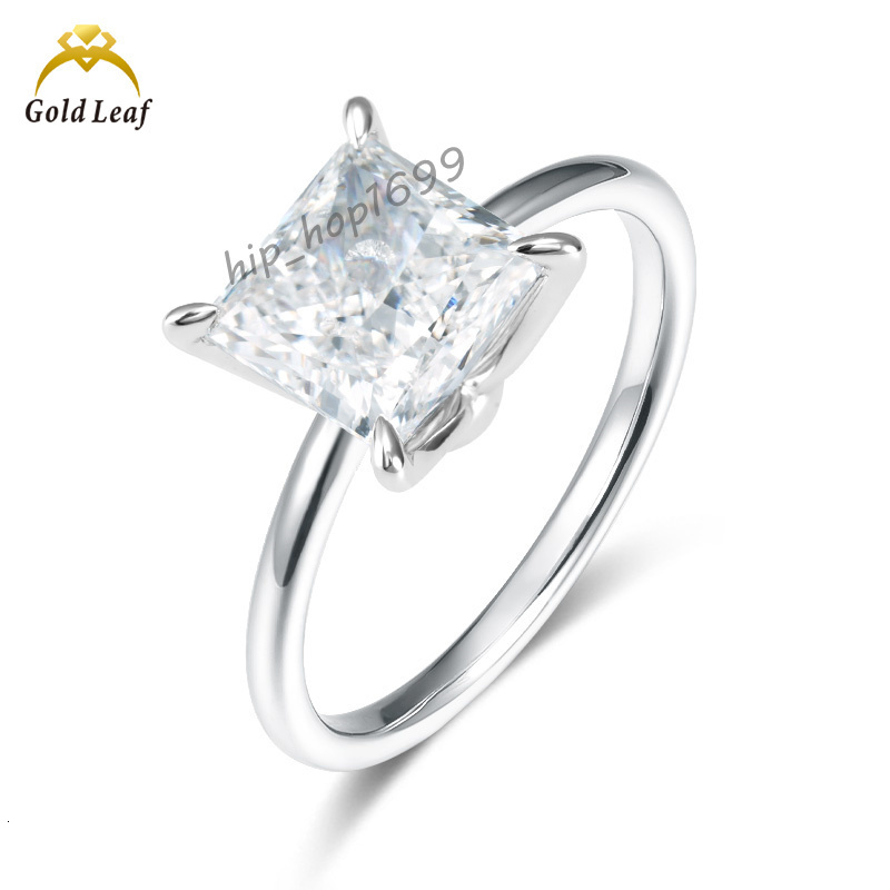 Goldleaf Custom Made 14K 18K White Gold Lab Grown Diamond Ring D VVS Princess Cut 1CT 2CT 3CT Customizable Lab Diamond Ring
