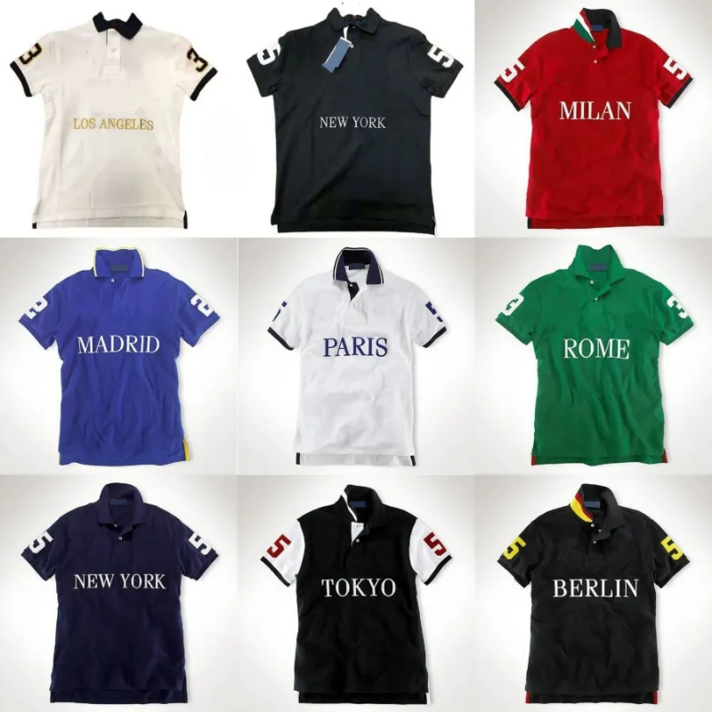 Designer Polos T-Shirts for Mens T-Shirt Design polo Shirt for Men City Name Chicago Short Sleeve Cotton Casual embroidery Summer Fashion Tee 20ss