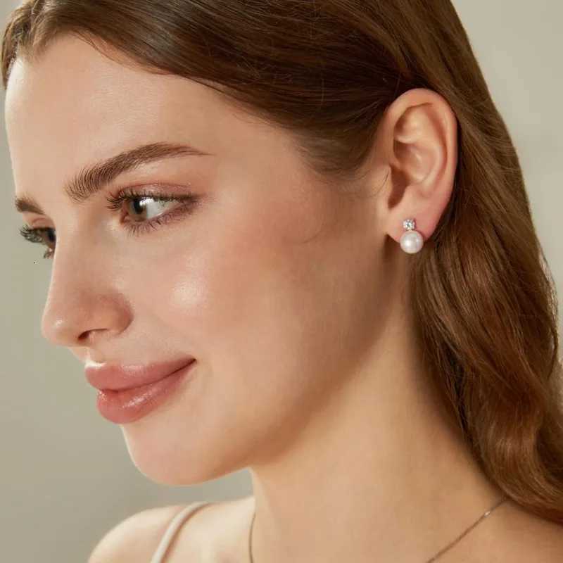 100% Natural Freshwater Pearl Stud Earrings for Women Dainty Crystal Pearl Earrings Jewelry Gift 2025 New Arrivals Y250804
