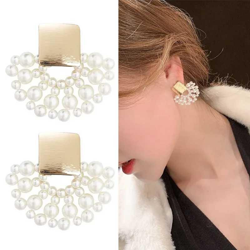 2023 New Simulated Pearl Stud Earrings Women Bohemian Geometric Earrings Wedding Jewelry Korean Earrings Y250804