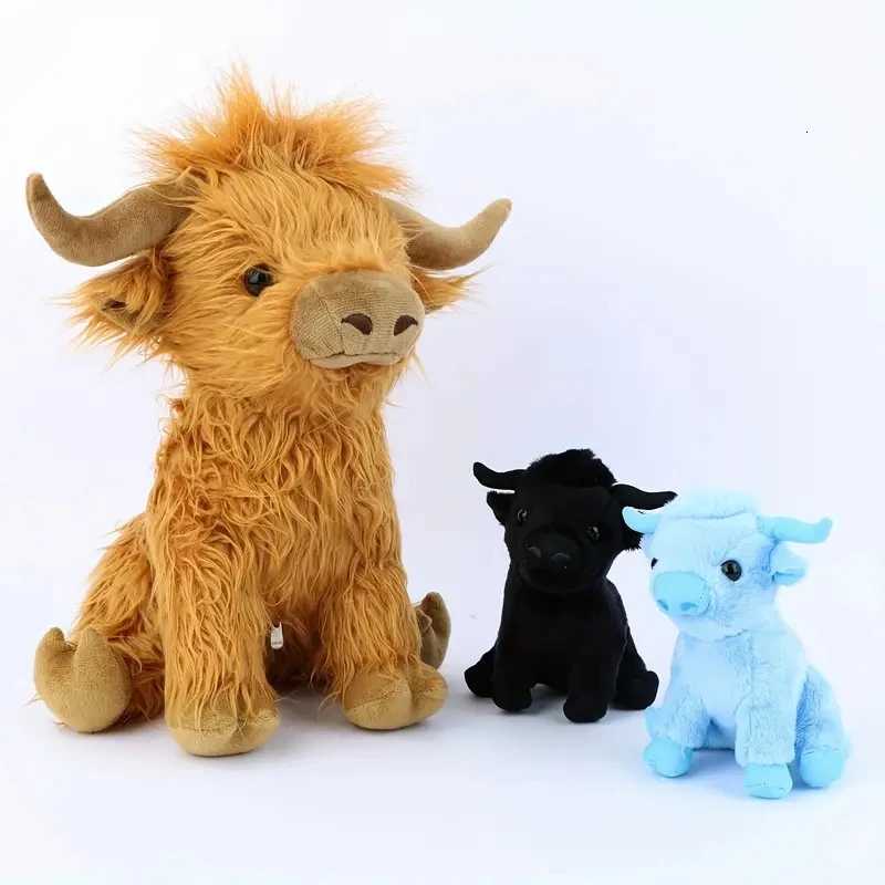 11.8in Mmy with 2 Baby Highland Cow ffed s Inside Zipper Tummy for Kid Christmas Halloween Y250805 Y260128