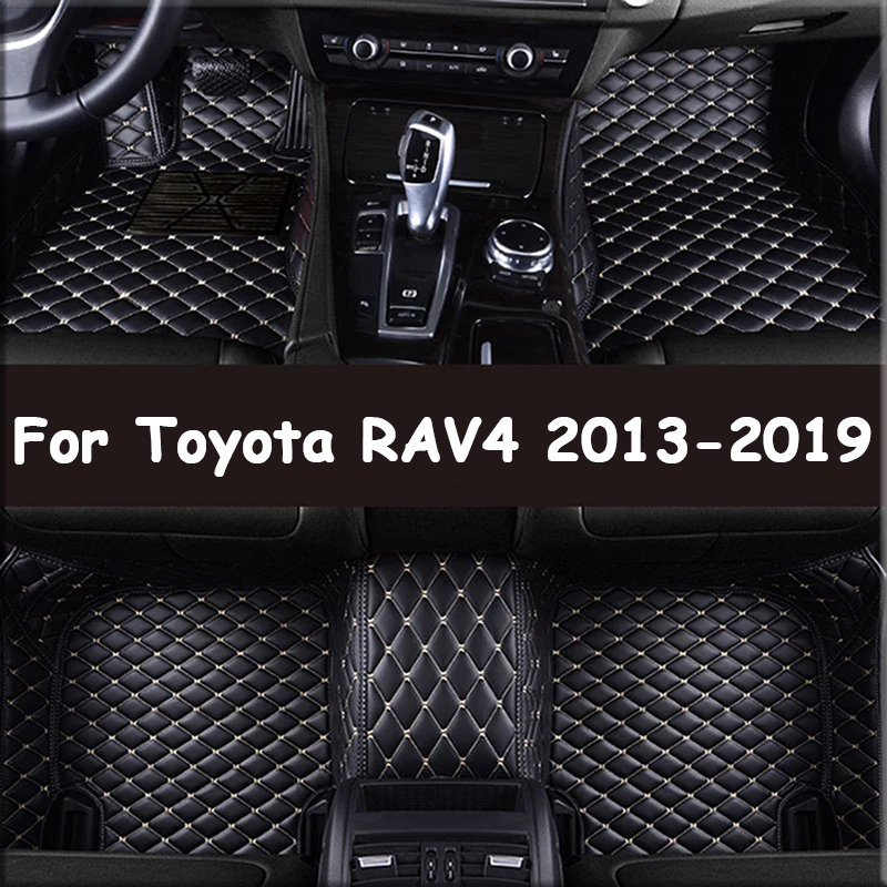 Custom Made Leather Car Floor Mats For Toyota RAV4 2013 to 2019 Carpets Rugs Foot Pads Accessories