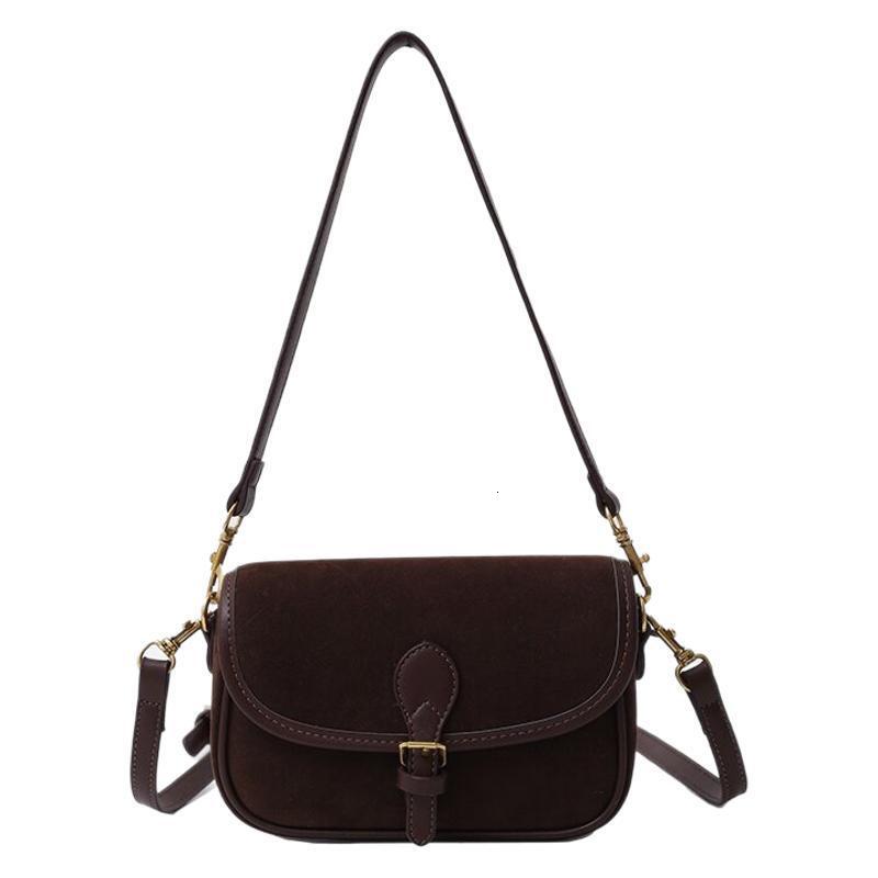 Free shipping designer Suede Small Square Bag New Autumn Winter Melad Color Matching Nubuck Leather Bag Magnetic Buckle Shoulder Bag Crossbody Bag