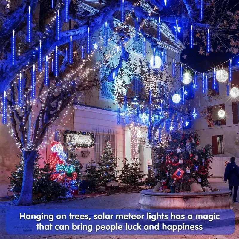LED USB Meteor Shower Light Outdoor Garden Light for Patio Landscape Bar Tent Fence Street Christmas Halloween Wedding DecorationXJ250804