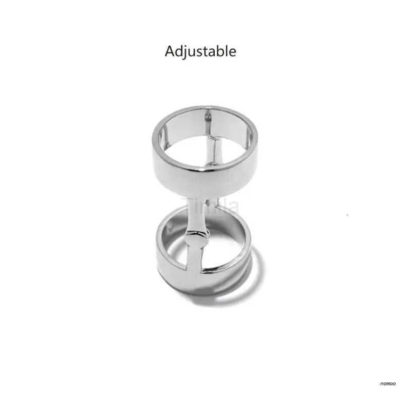 Cyberpunk-Finger Ring Joint Punk Gothic Rock Hinged Finger Rings Double Loop Long Rings Jewelry Halloween Cosplay U250805